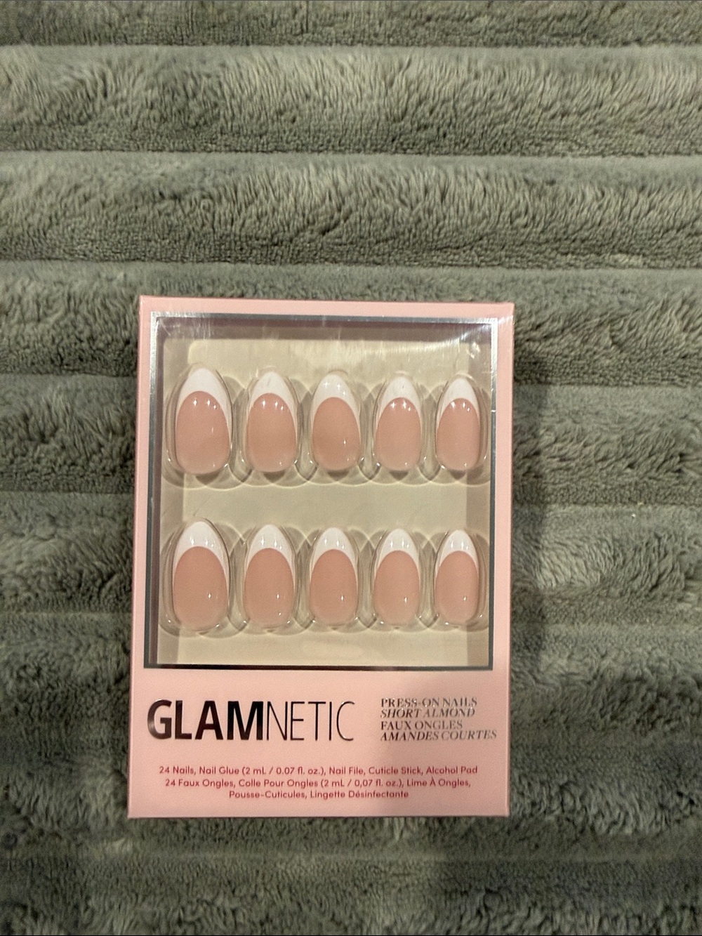 Glamnetic Short Almond Nude Pink French Press-On Nails Color “MA DAMN”